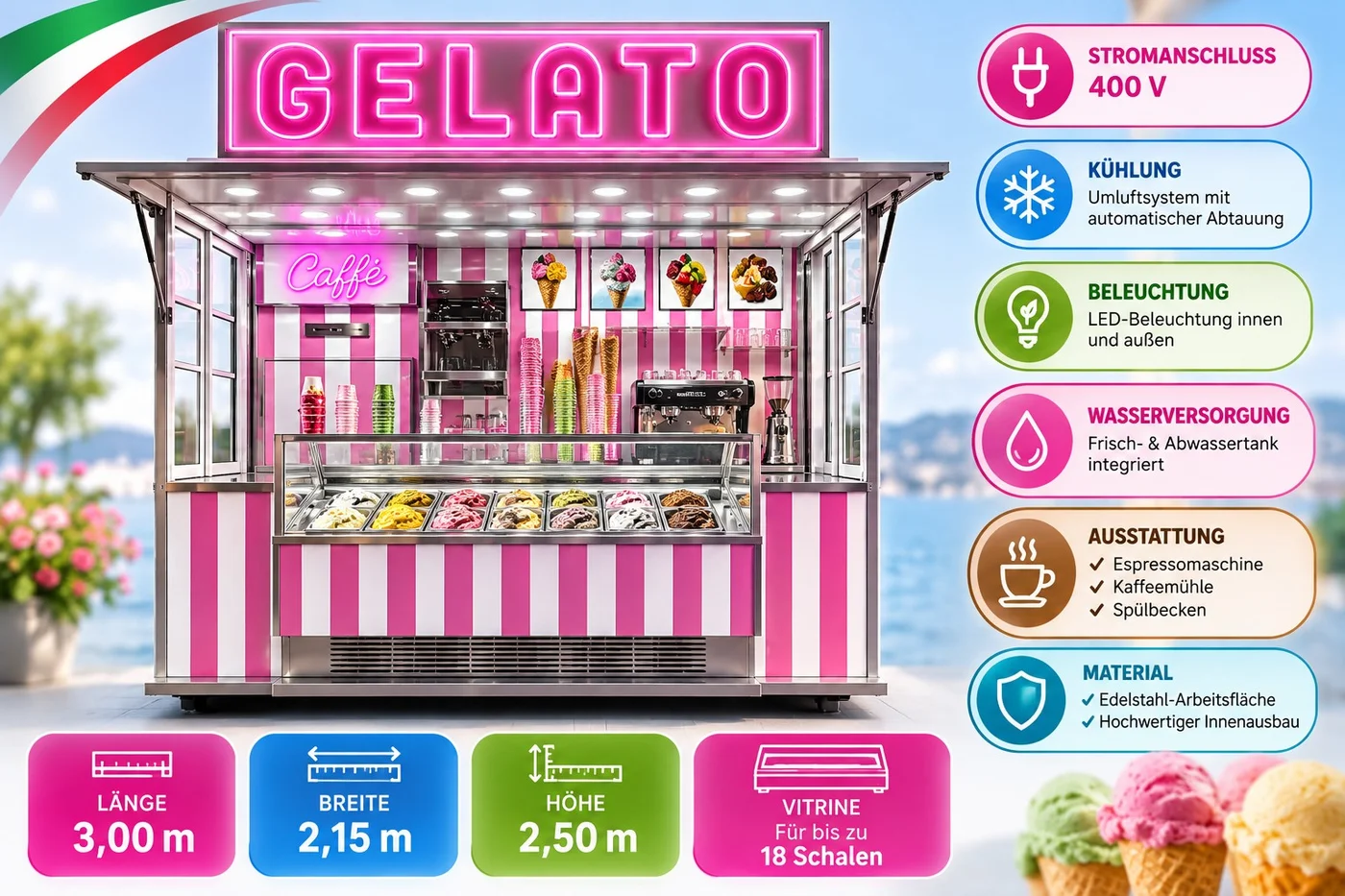 Pinker Eiskiosk